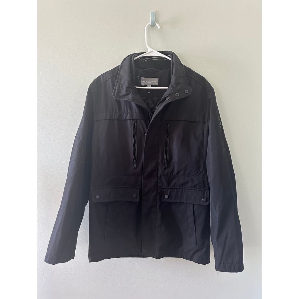Michael Kors Men’s Lined Field Jacket/Overcoat Size Small Black Coat